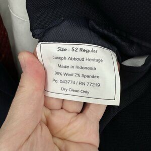 JOSEPH ABBOUD HERITAGE jacket blazer sport coat modern fit stretch navy blue 52R
